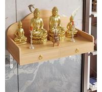 Buddhist Altar Shelf Wall Mounted, Fengshui Display Rack with Drawer for Statues, Chinese Buddhist Supplies, Ideal Home Decoration