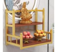 Buddhist Altar Shelf, Wall-Mounted Shrine Table, Metal Prayer and Meditation Stand for Home Incense Display