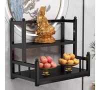 Buddhist Altar Shelf, Wall-Mounted Shrine Table, Metal Prayer and Meditation Stand for Home Incense Display