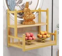 Buddhist Altar Shelf, Wall-Mounted Shrine Table, Metal Prayer and Meditation Stand for Home Incense Display