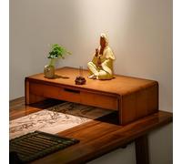 Buddhist Altar Shelf with Drawers - Home Meditation Shrine for Desktop, Spiritual Altar Table for Buddha Statues and Church Decor