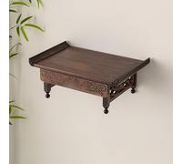 Buddhist Altar Shelf with Pull-Out Trays, Meditation Table for Personal Prayer, Tabletop/Walls - Ideal for Creating a Sacred Space (60.1x25x16cm)