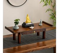 Buddhist Altar Shelf with Retractable Drawers, Retro Meditation Table, Desktop Shrine for Buddha Statues and Spiritual Decor, Holds Portraits and Altars