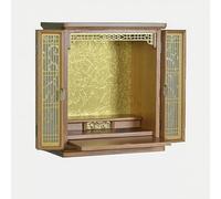 Buddhist Altar Stand With Niche,meditation Altar Table,Buddha Statue Stand With LED Lighting,home Worship Table,suitable Spiritual Practice Meditation Cultivation(Antique Finish,M)