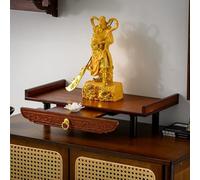 Buddhist Altar Table for Home Meditation, Spiritual Churches Decor with Retractable Drawers, Retro Temple Shelf for Buddha Statues and Portraits
