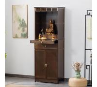 Buddhist Altar Table, Meditation Table, Pooja Cabinet with Storage for Home and Office, Bamboo Prayer Stand for Living Room and Bedroom