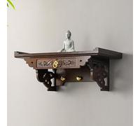 Buddhist Altar Table, Small Shrine with Buddha Statue Stand, Incense Offering Niche for Prayer and Tribute,