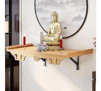 Buddhist Altar Table, Wall Mounted Meditation Shelf, Space Saving Shrine for Wealth God and Guanyin, Suitable for Home or Office
