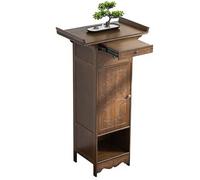 Buddhist Altar Table with Pull-out Tray, Sturdy Pooja Cabinet with Storage for Home, Office, Temple & Ancestral Hall (Natural, 65x40x120cm)