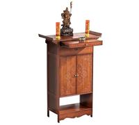 Buddhist Altar Table with Pull-out Tray, Sturdy Pooja Cabinet with Storage for Home, Office, Temple & Ancestral Hall (Natural, 65x40x120cm)