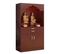 Buddhist Altar Table with Sto Red Puja Cabinet for Incense & Prayer 60cm Chinese for Living Room & Study Room Decor