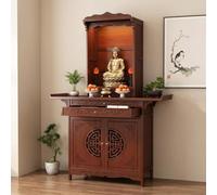 Buddhist Altar Table with Storage, Solid Bamboo Meditation Stand for Home Shrine, Tiered Prayer Offering Table with Drawers, Zen Furniture for Temple Display