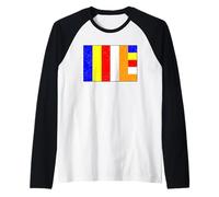 BUDDHIST FLAG SYMBOL BUDDHISM Raglan Baseball Tee