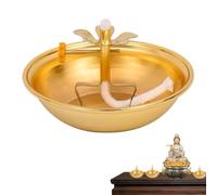 Buddhist Ghee Lamp Holder - Floating Lamp Holder Alloy Wick Holder,Votive Candle Holder Buddha Ghee Holder for Temple