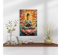 Buddhist Goddess Quan Yin Canvas Poster Art Print Abstract Zen Wall Art For Room Bedroom & Home Office Decor Aesthetic Wall Decor