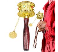 Buddhist Handheld Spinner - Rotating Prayer Wheel, Spiritual Healing Energy Spinner, Tibetan Blessing Meditation Tool, Sacred Buddha Mantra Device | Religious Faith Symbol for Mindfulness Meditation C