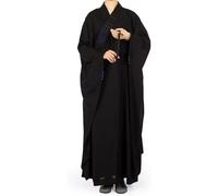Buddhist Monk Clothing Zen Buddhist Monk Robe Gown Shaolin Costume for Adults Multicolor Size 35-44(Black,35)*10 Pieces
