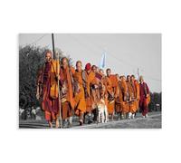 Buddhist Monks' Path to Peace, Spiritual Art Canvas Poster Bedroom Decor Landscape Office Room Decor Gift 16x24inch(40x60cm)
