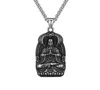 Buddhist pendant for Men Tibetan Amitabha Buddha Pendant Praye Stainless Steel Pendant Bodhisattva Amulet Patron