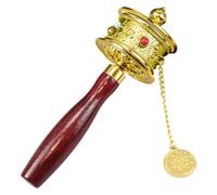 Buddhist Prayer Wheel - Authentic Hand Held Craft, Intricate Mantra Script Detailing, Promotes Inner Calm Spiritual Connection, Lightweight Meditation Spinner for Peaceful Rituals | Sacred Accessory f