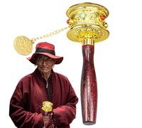 Buddhist Prayer Wheel - Hand Held Prayer Wheel, Devotional Ritual Apparatus | Handheld Meditation Instrument, Engraved Scripture Spiritual Device with Comfort Grip for Blessing and Worship