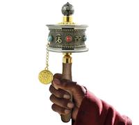 Buddhist Prayer Wheel - Tibetan | Hand Buddhist Prayer Mill - Manual Prayer Mill 19.3 x 6.5 cm in Ergonomic Noiseless for Meditation, Yoga, Home, etc