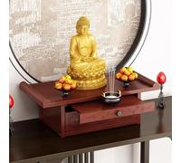 Buddhist Shrine Altar Table, Bamboo Prayer Meditation Table, Personal Buddha Cabinet with Storage, for Living Room, Bedroom, Office(50cm/19.6in)