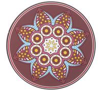 Buddhist Sound Bowl Rounded Cushion PVC Flower Print Pad | Meditation Use, Crystal Bowl Support, Decorative and Protective, Portable Rounded Mat for Friends Who Believe in Buddhism