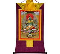 Buddhist Tapestry,Tibetan Thangka,Tantric Tibetan Buddhist Thangka Wall Hanging,Green Tara,Khadiravani,Hot Stamping Brocade Buddhist Tapestry for Zen Home Decor Meditation… ( Color : Purple , Siz