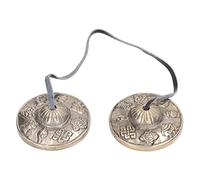 Buddhist Tingsha Symbols 2 Inch Mini Size with Blue Cotton Zip Up Case Bag Hand Made from Nepal for Sound Therapy, Cleansing, Reiki, Meditations
