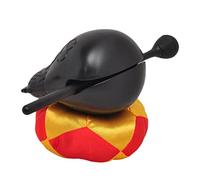 Buddhist Wood Fish Zen Drum: Temple Block with Hammer and Cushion Musical Instruments Decoration for Meditation Classroom