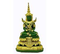 BUDDHO Emerald Buddha Statue - 6" Height Realistic Design Knee to Knee 2" Jade Buddha Thai Buddha Statue for Home Decor Gift