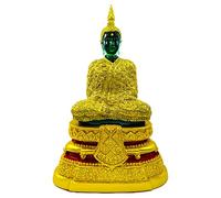 BUDDHO Emerald Buddha Statue Meditating Seated 11" H. Thai Buddha Statue Room Decor Home Decor Buddha Statue for Home Small Gift Office Gift Sculpture Figurines (Winter)