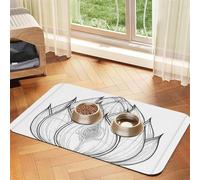 Budding Lotus Flower Pet Feeding Mat-Waterproof & Non-Slip Dog and Cat Food Mat-No Stains Quick Dry Dog Water Dispenser Mat
