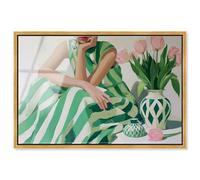Budding Modernism Framed Acrylic Print Martini Wall Art by Art Remedy, Gold Frame, 24 x 16