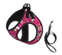 Budding Roses Print Reflective Pet Leash Vest For Small Dogs & Cats, Adjustable Outdoor Walking Hiking Vest