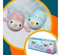 Buddy & Barney Bath Time Toy Penguins Set of 2 Wind-Up and Go Swimming Toys, Baby or Toddler Gifts