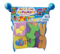 Buddy & Barney Bath Toy Stickers - Bath Alphabet, Letters and Numbers Stickers for Kids | 38 Pieces Spell & Learn Foam Bath Toys with Storage Bag for Kids