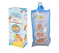 Buddy & Barney Cute Capybara Bath Stickers for Kids - 12PCS EVA Foam Bath Toys, Waterproof Bathtub Wall Stickers for Toddlers Baby Boys Girls, Bath Time Play Set with Mesh Storage Organiser Bag