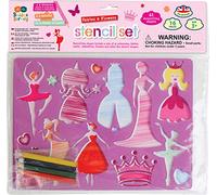 Buddy & Barney | Princess Butterflies Pink Stencils & Pencils Craft Set of 2