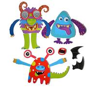 Buddy & Barney Silly Monsters Bath Foam Stickers Bathtub Stickers | Silly Monsters Foam Bath Toy Gifts for Children | Pack of 30 Reusable Bath Time Foam Stickers with Suction Cup & Mesh Storage Bag