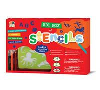 Buddy & Barney Stencils for Kids - 32 Piece Stencil Sets for Kids | Large Stencils Set Including 6 Pencils, 5 Stencil Sheets & Paper | 150 Stencil Shapes of Animal Stencils, Letters, Numbers & More