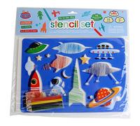 Buddy & Barney Up in the Sky Stencils with Pencils Kids Stencil Kit BB028. Stencilling art set.