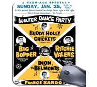 Buddy Holly Big Bopper Rock n Roll Poster Winter Dance Party Mouse Mat. Gig Music Mouse Pad