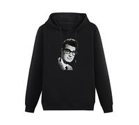 Buddy Holly Bob The Cricket Hoodies Long Sleeve Pullover Loose Hoody Sweatershirt Black XXL