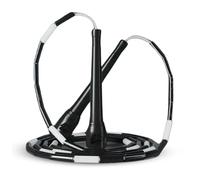Buddy Lee New Beaded Jump Rope - Black/White - Adjustable Skipping Rope for Kids & Adults - Durable, Tangle-Free Fitness Jump Rope with Ergonomic Handles for Cardio, Training & Outdoor Workouts