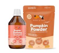 Buddy & Lola Perfect Poop Bundle 100% Natural Pumpkin Powder For Dogs, Tummy Settler For Dogs, Canned Pumpkin Alternative, High Fibre Supplement For Dogs, Easy To Use Pumpkin Puree For Dogs UK