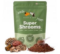 Buddy & Lola Super Shrooms - Turkey Tail Mushroom Powder for Dogs, Immune | Reishi, Shiitake, Chaga & Maitake. Triple-Extracted Beta-Glucan Meal Topper, Fruiting Body Only. For Gut Health & Vitality