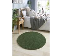 Buddy Round Forest Green Shaggy Rug - 100cm