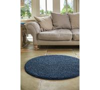 Buddy Round Midnight Blue Shaggy Rug - 100cm